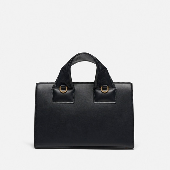 353. NANUSHKA THE SANDI LOCK Top Handle Bag Black Leather $845 NWT - Picture 5 of 6